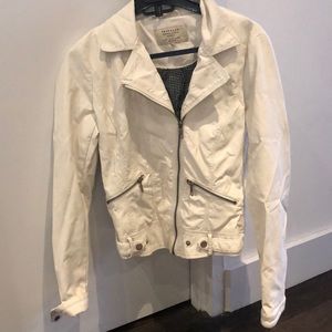 Zara Trafaluc White Moto Jacket